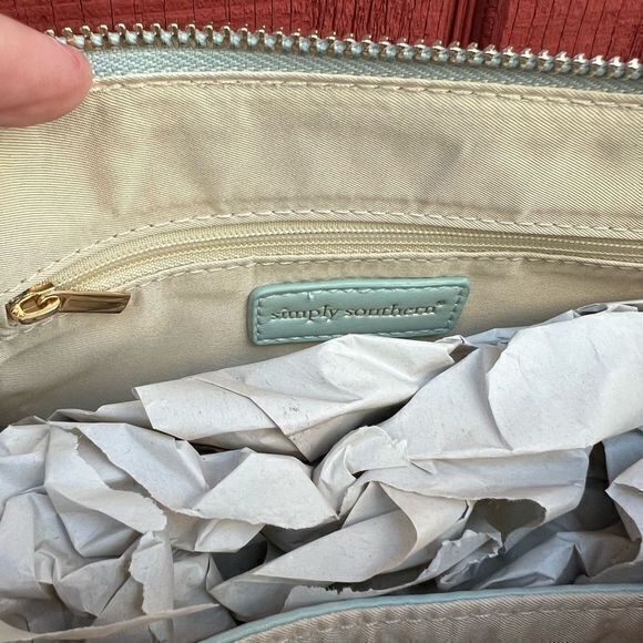 NWT Simply Southern Women's Quilted Leather Crossbody‎ Bag Mint - Picture 7 of 7